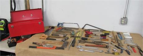 Metal Tool Box with Tools