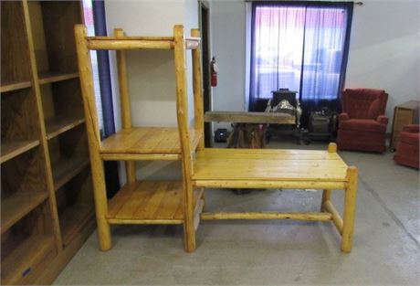 Log Cabin Style Entertainment Table...79"x31"x68"