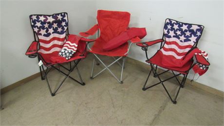 3 Folding Outdoor Chairs with Bags