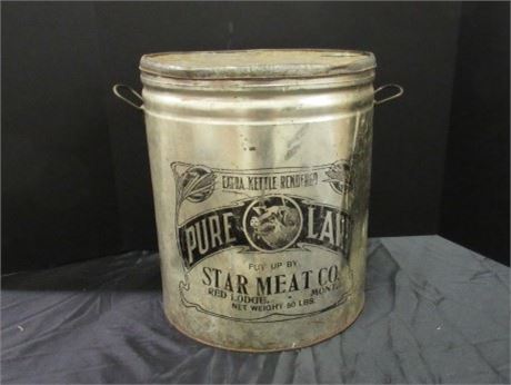 Vintage Metal Lard Pail From Red Lodge MT.