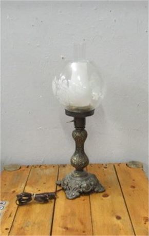 Vintage Globe/Chimney Lamp