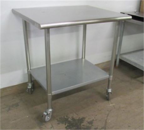 Rolling Food Safe Stainless Prep Table...36'x29"x38"