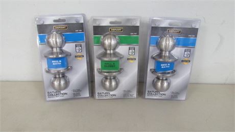 3 New Interior Locking Door Knobs