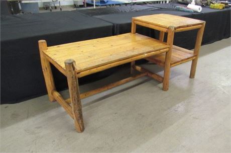 Log Cabin Style Entertainment Table...74"x29"x33"