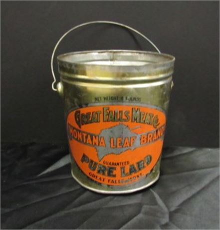 Collectible Lard Pail From Great Falls MT.