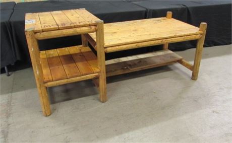 Log Cabin Style Entertainment Table...72"x28"x34"