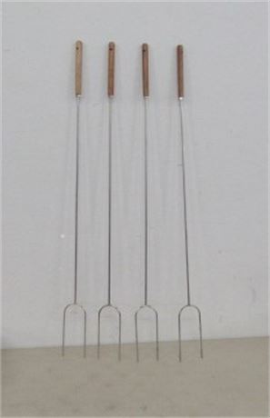 4 Long Handled BBQ Skewers