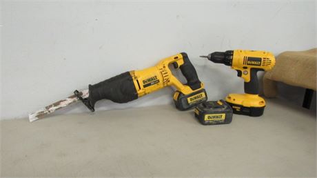 Cordless Dewalt Drill & VS Reciprocating Saw...Needs Charger