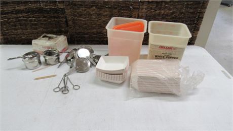 Assorted Kitchen Prep Items/Sterno Stainless Burner Lids