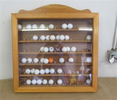 Framed Golf Ball Display w/ Balls