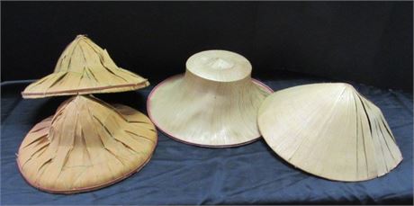 Vietnamese Palm Frond Hat and an Indonesian Paddy Hat