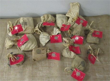 Bags of Coins From Various Latin American Countries