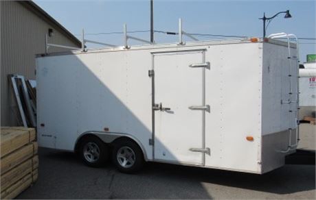 '06...16' x 8" x 7' American Hauler Cargo Trailer w/ Roof Rack/Ladder & Ramps..