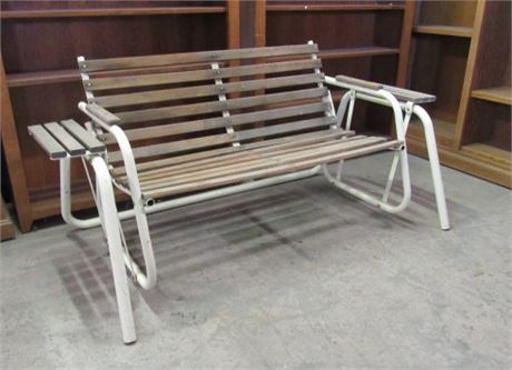 Glider Bench w/ Attached Side Tables   64" long