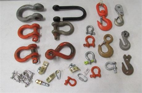 Assorted Shackles/Hooks...Includes Pail