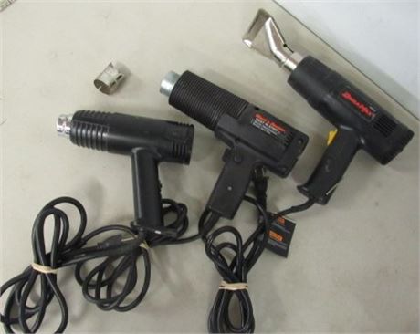 Three Heat Guns w/ a pair of Speciality Tips