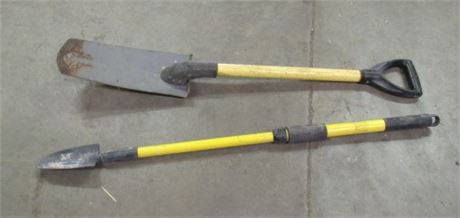 Post Hole Shovel and a Telescoping Hand Trowel