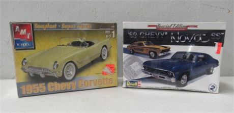 Model Car Kits - 69 Chevy Nova (New in Box w/ Plastic still on) &1955 Chevy