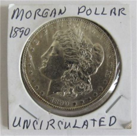 1890 Uncirculated Morgan Silver Dollar