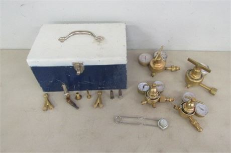 Metal Box with Gas Gauges etc.