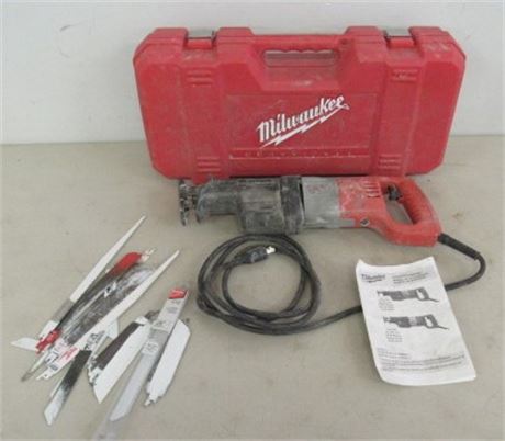 Milwaukee Sawzall with Case & Blades