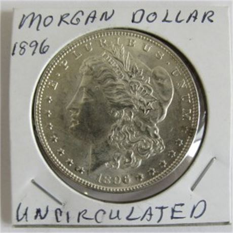 1896 Uncirculated Morgan Silver Dollar