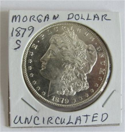 1879 S Uncirculated Morgan Silver Dollar