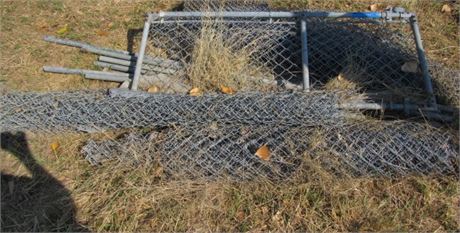Assorted Chain Link Posts, Top Rail, Gate
