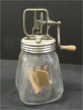 Vintage Glass Butter Churn