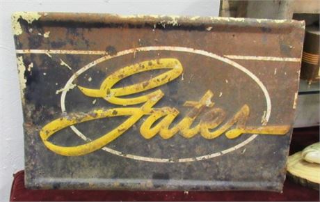 Vintage Gates Sign - One End Has Been Cut Off   27x18
