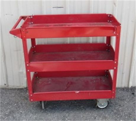 Red Metal Cart   30x16x32