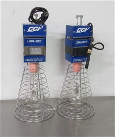 2 Luma-Site Halide Temp Work Lights w/ Bulbs