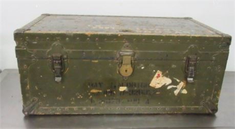 WWII Era US Army Footlocker   31x17x13