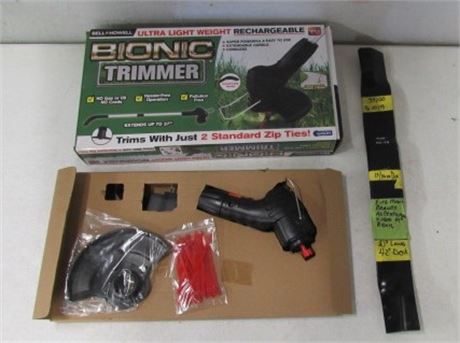 New Cordless Bionic Trimmer + 2 Mower Blades