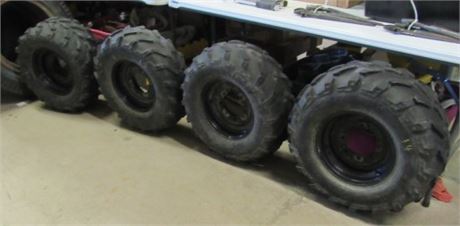 2 12x6 ATV Tires/Wheels + 2 12x8 ATV Tires/Wheels