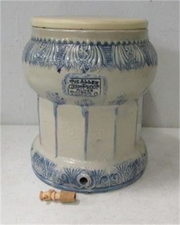 Ceramic Water Jug w/ Wooden Lid - 13"x15" Tall