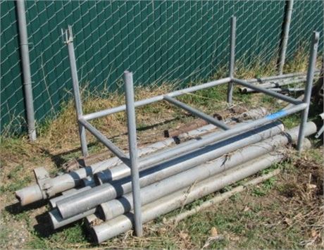 Steel Schedule 40 Pipe Posts w/ Rack - 4"x68" - Approx. 15 Pieces