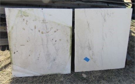 2 Marble Slabs from Exterior of Stapleton Building - Approx. 30"x30"