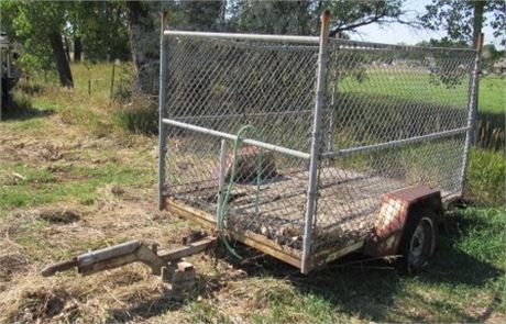 Cage Trailer - Rough Shape - Tilt Bed, Leaf and Coil Springs