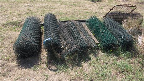 7 Rolls 4' Vinyl Coated Chain Link Fencing - Approx. 100' Linear Feet