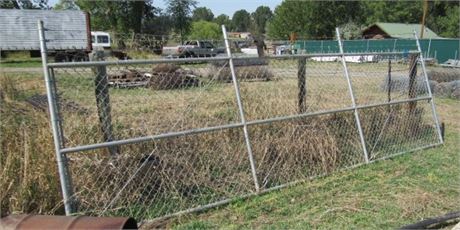 Chain Link Fence Gate - 18'x5' w/ 1' Barbed Wire at Top