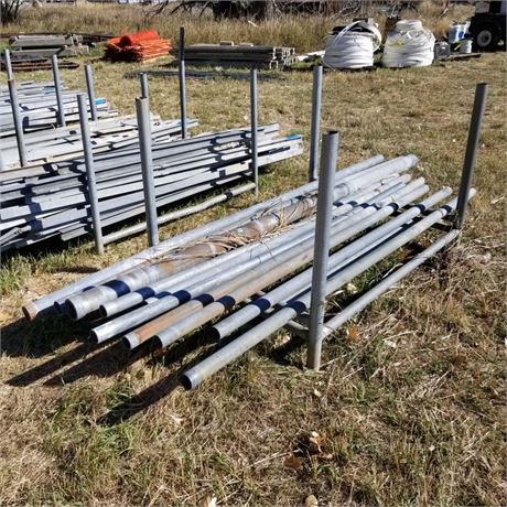 21/2"-4"dia X 8'-10' Steel Posts & Rack...10pc approx