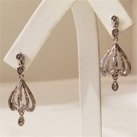 Elegant 1" Dangle Sterling Earrings