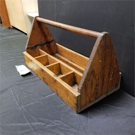 Antique Wood Carpenters Tool Caddy