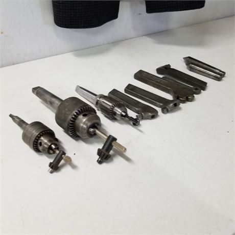 Assorted Large Metal Lathe Components