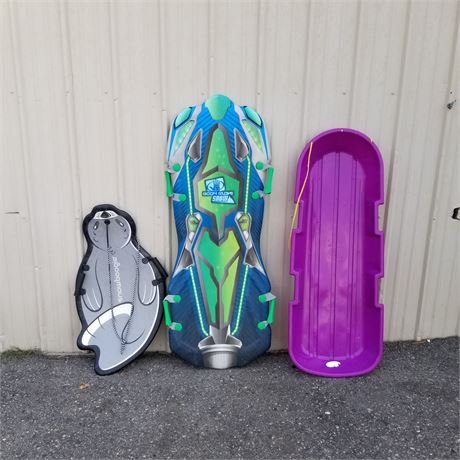 Snow Sled Trio