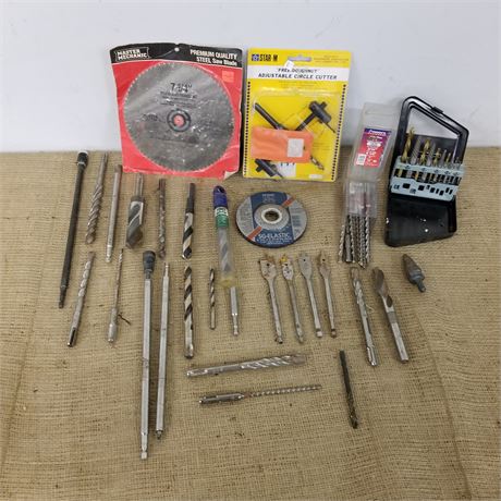 Assorted Drill Bits/Saw Cut Off Wheel