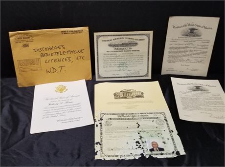 Collectible Vintage Radio Telephone Licenses & Certificates