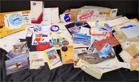 Collectible Vintage Aviation Stickers/Postcards/Flight Guides