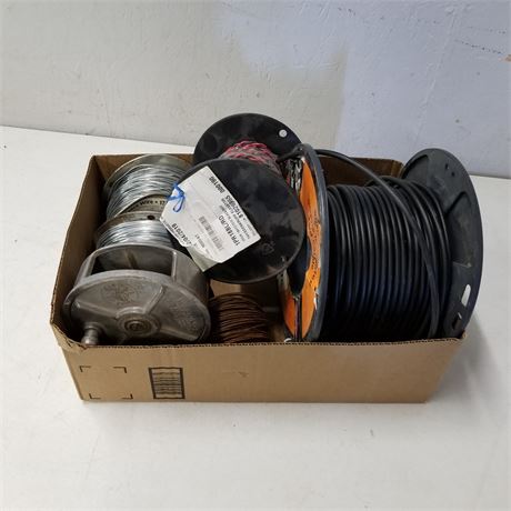 Assorted Coated & Steel Wire w/ Tie Wire Reel